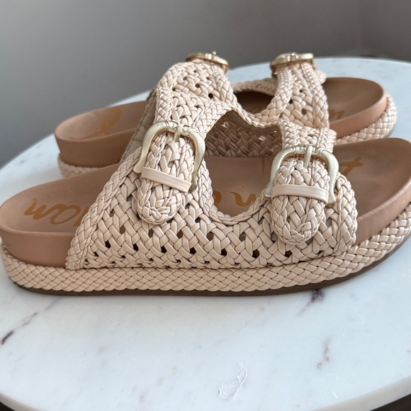 Sam Edelman Woven Double Buckle Platform Sandals Size 8.5 - Picture 3 of 9
